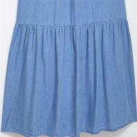 Vestido de Verano de Denim Largo con Correas Decoradas Vestido Suelto, Sin Espalda, Dulce y Fresco para Mujeres - details 11