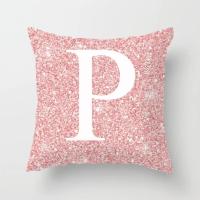 Cojín de sofá con letras brillantes de color rosa de 45x45 cm con almohada de respaldo central - details 16