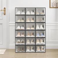 Cajas de Zapatos de Plástico Transparentes Apilables y Plegables Organizador de Zapatos para Armario con Tapa Frontal - details 2