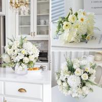 Flores artificiales de 27cm, rosas de seda, simulación de ramos artificiales, decoración Floral falsa para decoración del hogar, jardín, decoración de boda - details 4