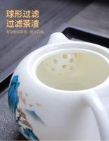 Juego de jade de grasa de oveja para taza de té, juego completo para uso doméstico, taza de té de Kung Fu, dormitorio, oficina, recepción, combinación de cuenco con tapa - details 15