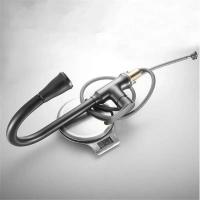 Grifo de fregadero de cascada negro gris extraíble grifo de cocina mezclador de agua giratorio de un solo orificio - details 9