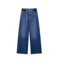 Conjunto de dos piezas para mujer Denim st, mangas con cuello en V, pantalones vaqueros largos informales elegantes para mujer - details 3
