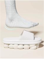 Zapatillas de casa de Color sólido para hombre y mujer, chanclas de baño antideslizantes de EVA, sandalias ligeras concisas para mujer, zapatos para parejas, verano - details 4