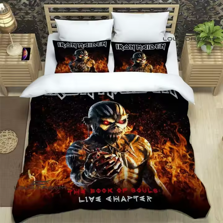 Exquisito Conjunto de Ropa de Cama de Rock 3D Funda de Duvete, Cojín, Lujo Regalo de Cumpleaños - 1