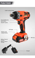 VALUEMAX Destornillador de impacto inalámbrico de 20 V, paquete de 1 batería, 7 accesorios - details 5
