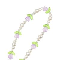 Cuentas de perlas, cuentas de tulipán, correa con abalorio para teléfono, flor de cristal, tulipán, cadena para teléfono móvil, correa para teléfono móvil con cuentas de flores a la moda - details 2