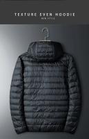 Chaqueta holgada de plumas de ganso blanco, chaqueta ligera con capucha, cuello alto para hombre, corte ajustado con capucha juvenil - details 39