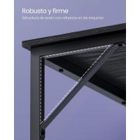 Mesa Oficina Pequeña y Estación Trabajo, Mesa para Teletrabajo, Estudio, Dormitorio, 50 x 100 x 76 cm, Estilo Industrial, Estructura Metal, Marrón Rústico y Negro Tinta LWD41X - details 79