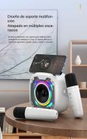 Karaoke portátil 2 micrófonos - Altavoz Bluetooth, Luz LED, USB / TF / AUX, perfect para - details 4
