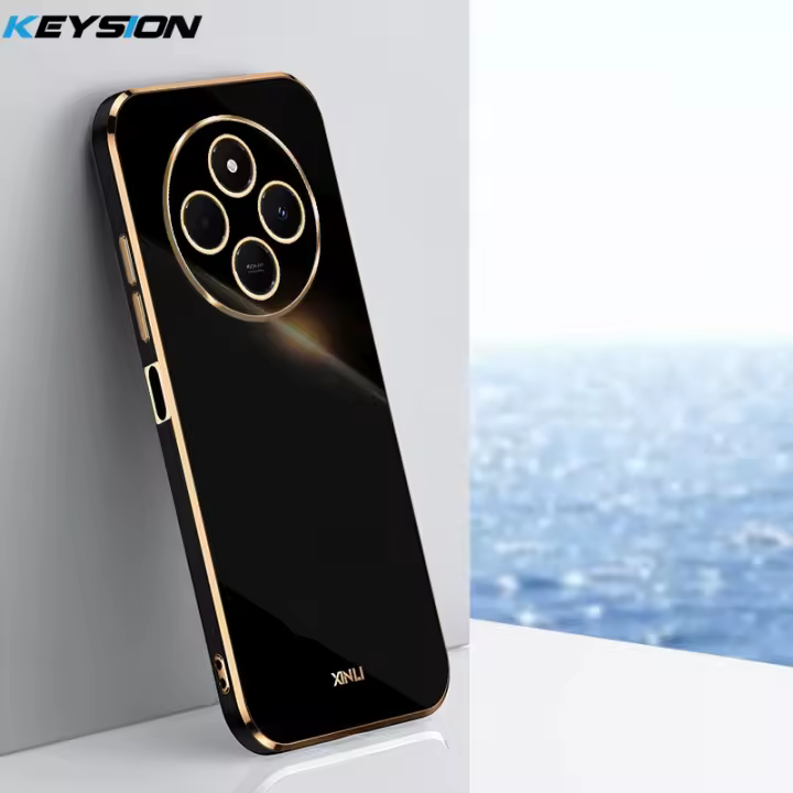 Funda de Lujo Plateada KEYSION para Xiaomi 14C Cubierta de Teléfono de Silicona TPU Suave Cuadrada - 1