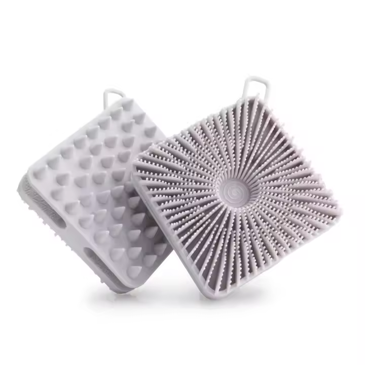 Nuevo cepillo de baño ciclónico de doble cara, cepillo de baño de silicona, artefacto de toalla de baño, cepillo de baño de silicona, poligonal de doble cara - 1