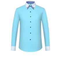 Camisa de Hombre con Cuello doble a Cuadros Manga Francesa Camisas de Vestir para Hombres - details 13