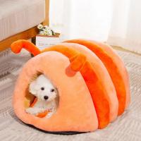 Nido para gatos con cojín extraíble, almohada con forma de gusano, jaula para mascotas a prueba de viento, retención de calor, cueva, casa para gatos de invierno - details 5
