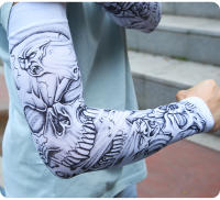 Mangas de brazo deportivas de seda de hielo, licra, tatuaje, manguito de protección UV transpirable, correr al aire libre, ciclismo, Fitness, manga de brazo de secado rápido - details 12