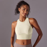 Tops para mujer, Top moldeador de punto de Color sólido, ropa de Yoga recortada en la espalda, deportes, correr, camiseta sin mangas - details 43