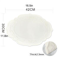 Mantel de Mesa de Seda Grande con Encanto de Flor Embossed Plancha de Mesa Antideslizante para Cena en Estilo Coreano - details 1