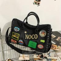Bolsa de viaje impermeable retro 2024 nueva versátil casual colores contrastantes un solo hombro gran capacidad viaje de negocios bolsa de equipaje de mano bolsa de almacenamiento de fitness deportiva ligera bolsa de mensajero bolsa de viaje de corta dist - details 3