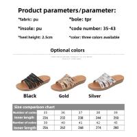 2025 Sandalias planas transpirables con diamantes de imitación - Zapatos de verano cómodos y bohemios para mujer para la playa, fiestas y uso diario, elegante moda primavera-verano - details 0