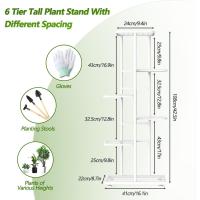 Estante de Almacenamiento para Plantas Metal Negro, Herramientas de Jardín y Guantes, 141 cm, Para Interior y Exterior, Escaleras para Plantas, para Balcón - details 39
