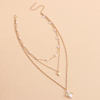 Collar de ala de Ángel con perlas en forma de corazón multicapa elegante para mujer, collar de alta gama con diseño de nicho - details 3