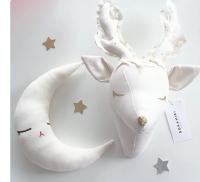 Wall Hanging Decor Cartoon Christmas Elk Stuffed Handmade Felt Animals Head Newborn Photography Props Creative Room Accessories - details 0