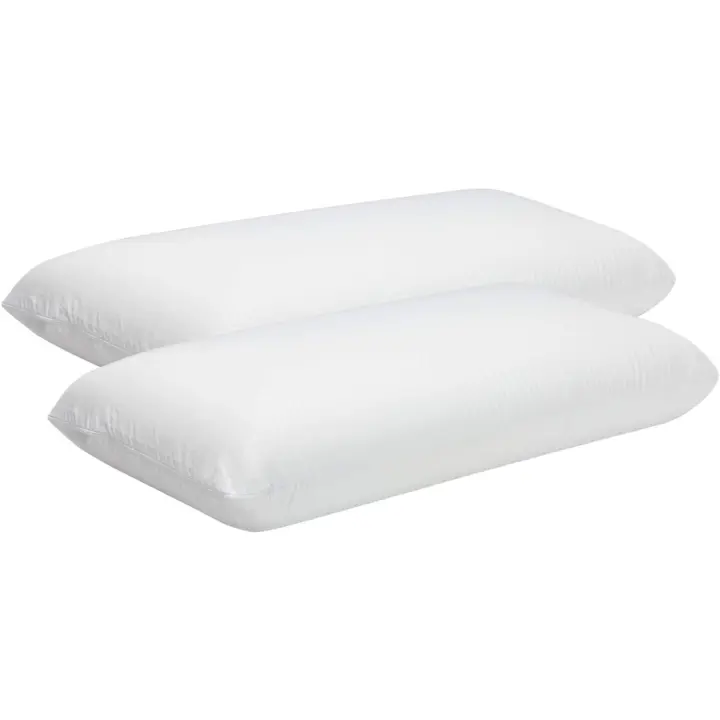 Almohada Viscoelástica 70 cm (2 Unidades), de Hotel - Adaptabilidad al Cuello, Hipoalergénica, Firmeza Alta, para Dormir de Lado, Doble Funda, Transpirable y Suave - 1