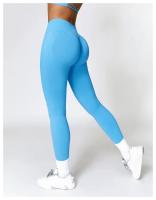Mallas de Yoga para mujer, pantalones deportivos sin costuras de cintura alta, con realce de caderas, para entrenamiento y correr - details 21