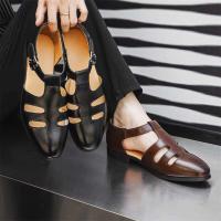 Sandalias de cuero suave de Pu, zapatos de playa cómodos hechos a mano, correa de hebilla de verano para hombre, zapatos casuales para exteriores - details 9