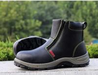 Botas de trabajo de cuero, punta de acero, zapatos cálidos de protección de seguridad contra golpes y golpes de terciopelo de invierno, botas de nieve para hombre - details 10