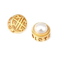 5 uds. De cuentas redondas de latón de Color dorado mate, estilo Vintage, pulseras de cuentas nepalesas, cuentas espaciadoras, suministros para fabricación de joyas, accesorios Diy - details 1