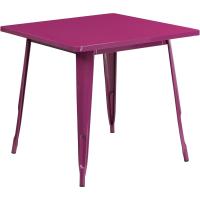 Mesa Cuadrada de Metal Blanco de Grado Comercial de 80 cm para Interiores y Exteriores - details 15