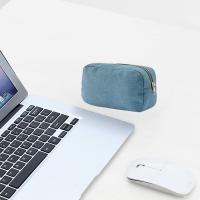 Bolsa de cosméticos de tela vaquera azul de 4 tamaños con cremallera, bolsa de almacenamiento de viaje Vintage, organizador de papelería, bolsa de maquillaje de Color sólido para mujer - details 8
