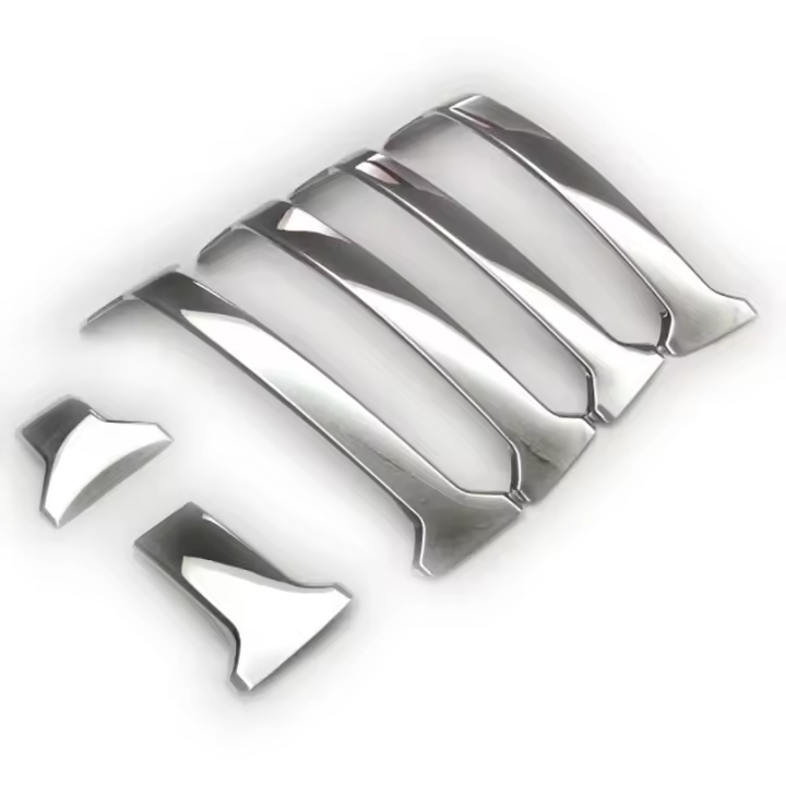 Tiras de rejilla de parachoques delantero, embellecedores protectores de parachoques para Toyota Land Cruiser 150 Prado LC150 FJ150 2014-2017, cromo - 1