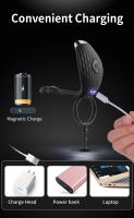 Anillo de pene de descarga eléctrica, vibrador Bluetooth para pareja, masajeador de próstata, Control remoto por teléfono inteligente - details 5