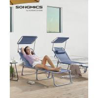 Silla de Sentado al Aire Libre Ajustable Plegable, 193 x 53 x 29 cm, Capacidad de 150 kg, con Parasol, reposacabezas, Respaldo - details 1