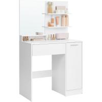 Tocador, Tocador con Espejo, 2 Estantes Regulables Detrás de la Puerta y 1 Cajón, Blanco Nube RDT119W01 - details 8