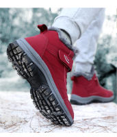 Zapatos de senderismo impermeables para mujer, Botines de cuero para mantener el calor al aire libre, Botas de senderismo de nieve cálidas de felpa antideslizantes, Invierno - details 15