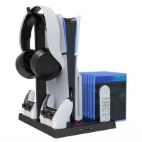 Base de refrigeración para PS5 Slim, base de carga con organizador de disco, mango, cargador de asiento, soporte para auriculares - details 7