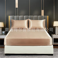 Sábana de satén de color seda simulada con sensación fresca, funda de cama, Funda de colchón - details 2