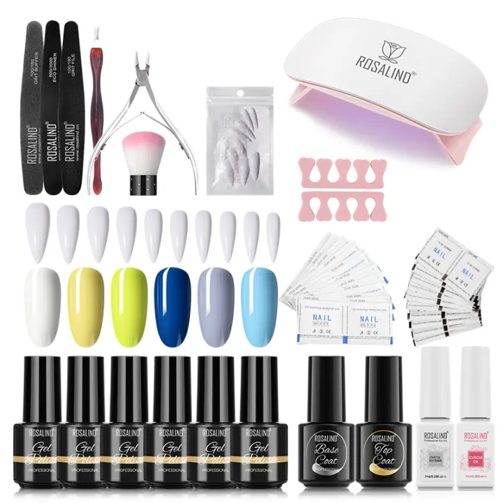 ROSALIND-Kit de esmalte de uñas para extensión de manicura, conjunto de esmalte de Gel para acolchar uñas, semipermanente, capa Base superior, herramientas para uñas - 1
