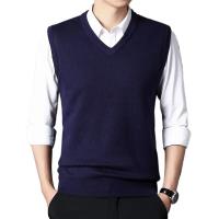 Chaleco tejido con cuello en V para hombre, suéter cálido informal a la moda, Top versátil, Color sólido, novedad de Otoño Invierno 2024 - details 3