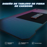 Mesa de Juegos Gamer Z Ergonómica Fibra de Carbono Negro 120 x 60 cm Ideal para Ordenador con Soporte para Auriculares - details 18