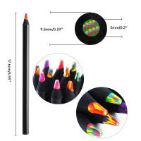 Lápices de arco iris de 8 piezas juego de lápices de 12 colores para niños lápiz de madera multicolor para dibujo suministros escolares - details 6