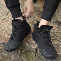 Botas de invierno para hombre y mujer, zapatillas antideslizantes para exteriores, para nieve, descalzas, cálidas, de piel, impermeables, para montañismo, escalada y senderismo - details 5