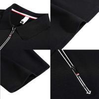 Polo de manga corta bordado de malla transpirable de verano para hombre, camiseta informal de negocios con solapa y media cremallera, - details 3