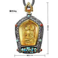 Colgante de cuentas giratorias de Buda Tangka para hombre, doce guardianes del zodíaco, estilo étnico, collar de Bodhisattva Manjusri para mujer - details 2