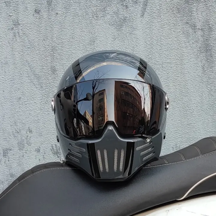 Casco de motocicleta Retro ABS Light cruiser, cubierta completa para hombres y mujeres, aprobado por DOT - 1