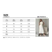 Vestido de verano otoño nuevo de color sólido sin mangas con cinturón, hebilla de perlas, ajuste ceñido y abertura para ir al trabajo. - details 0