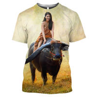 Camiseta de toro español para hombre, Tops con estampado 3D, sudadera de manga corta a la moda, jersey de cuello redondo de verano, ropa informal - details 15